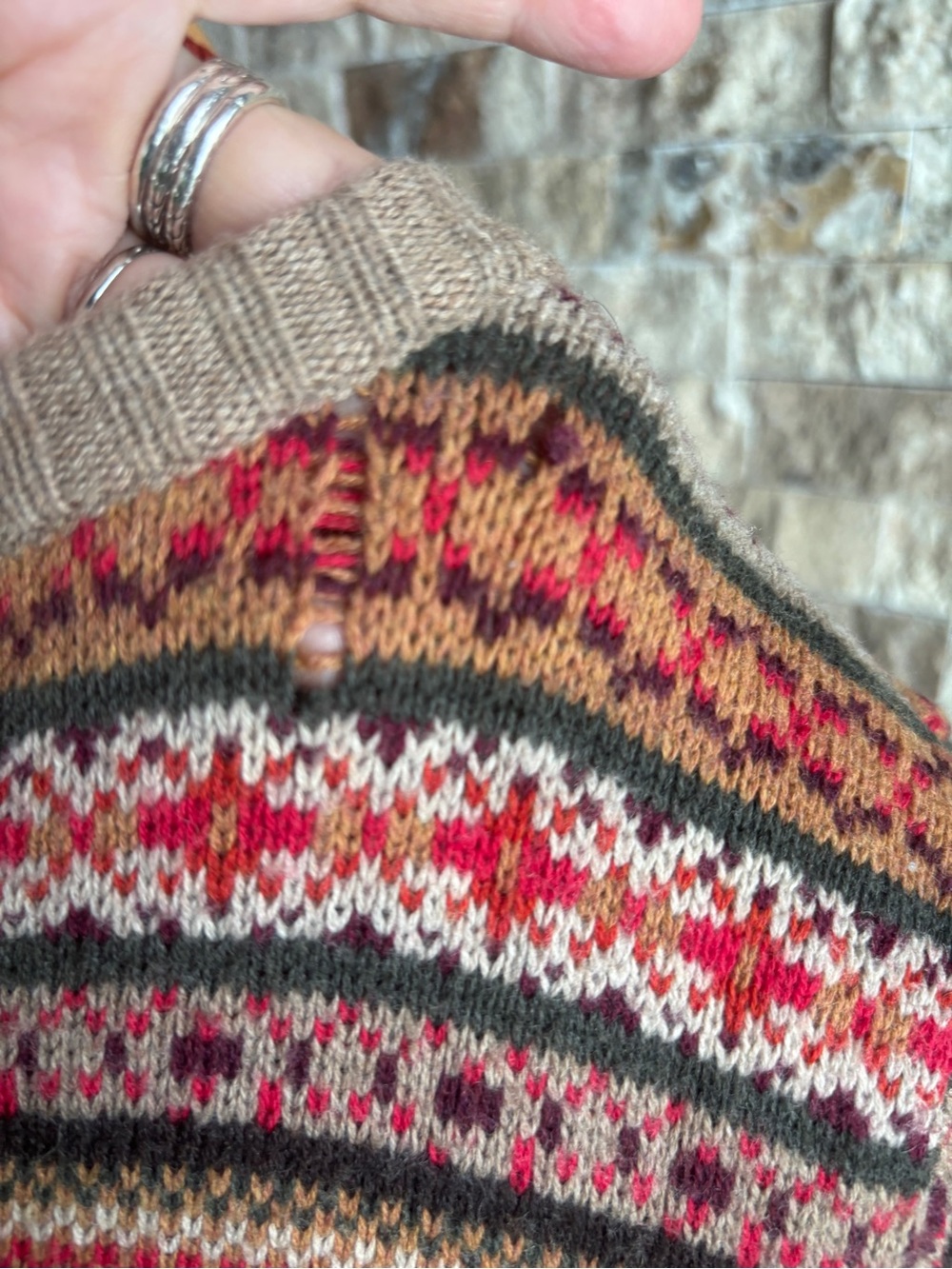 Talbots Autumn Multi-Color Striped Cardigan - Picture 7 of 7